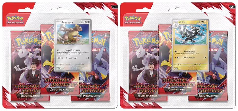 PRECOMMANDE : POKÉMON JCC - ÉCARLATE ET VIOLET - PACK BLISTER DE 3 BOOSTERS EV10 RIVALITÉS DESTINÉES (1 BOOSTER ALÉATOIRE) - FR