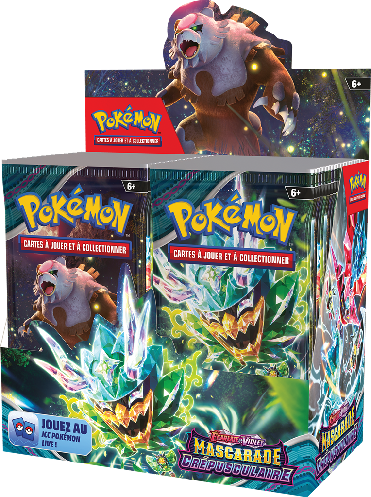 POKÉMON JCC - ÉCARLATE ET VIOLET - PACK DE BOOSTER MASCARADE CRÉPUSCULAIRE (DISPLAY X36)