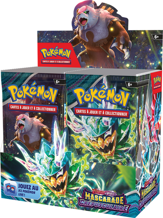 POKÉMON JCC - ÉCARLATE ET VIOLET - PACK DE BOOSTER MASCARADE CRÉPUSCULAIRE (DISPLAY X36)