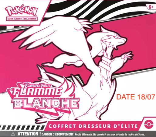 LIMITE A 1/ PERSONNE : POKÉMON JCC : COFFRET DRESSEUR D'ÉLITE ÉCARLATE ET VIOLET - EV 10.5 FLAMME BLANCHE - FR