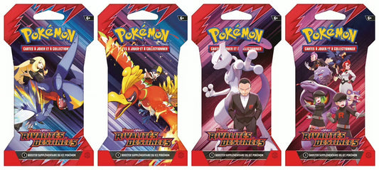 PRECOMMANDE : POKÉMON JCC - ÉCARLATE ET VIOLET - PACK DE BOOSTER 4 BLISTER EV10 RIVALITÉS DESTINÉES (BOOSTER ALÉATOIRE) - FR