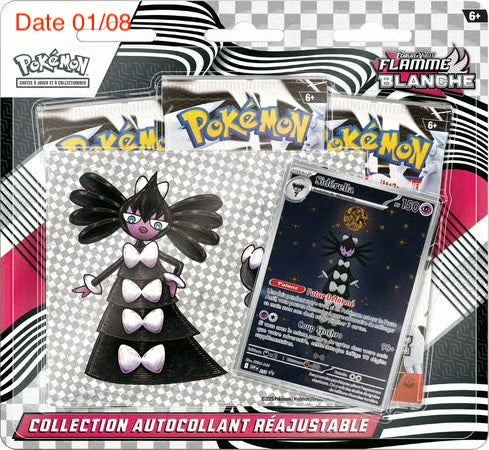 LIMITE DE 1/ PERSONNE : POKÉMON JCC : COLLECTION AUTOCOLLANT RÉAJUSTABLE ÉCARLATE ET VIOLET - EV 10.5 FLAMME BLANCHE - FR