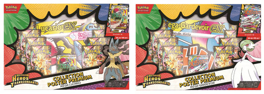 POKÉMON JCC : COLLECTION POSTER PREMIUM MÉGA-ÉVOLUTION - ME2.5 HÉROS TRANSCENDANTS MÉGA-LUCARIO-EX OU MÉGA-GARDEVOIR (1X BOÎTE ALÉATOIRE) - FR