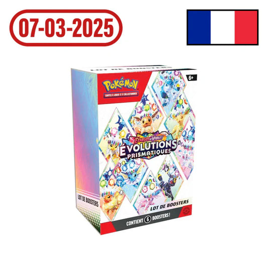 LIMITE A 1/ PERSONNE :Coffret – Pokémon – Bundle – 6 Boosters – EV8.5 – Évolutions Prismatiques – FR