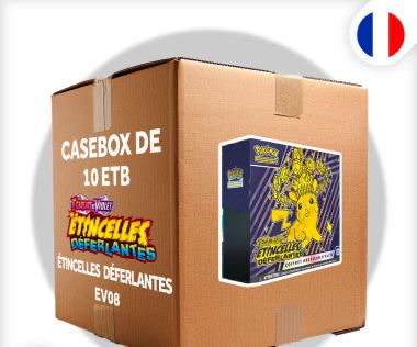 1 CASE DE 10 : POKÉMON JCC - ÉCARLATE ET VIOLET - COFFRET DRESSEUR D’ÉLITE ETINCELLE DEFERLANTE EV8