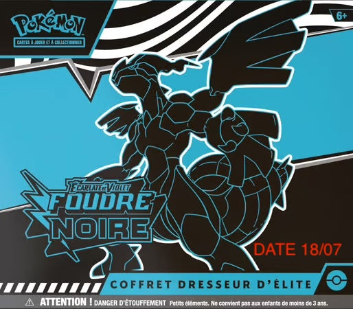 LIMITE DE 1/ PERSONNE : POKÉMON JCC : COFFRET DRESSEUR D'ÉLITE ÉCARLATE ET VIOLET - EV 10.5 FOUDRE NOIRE - FR