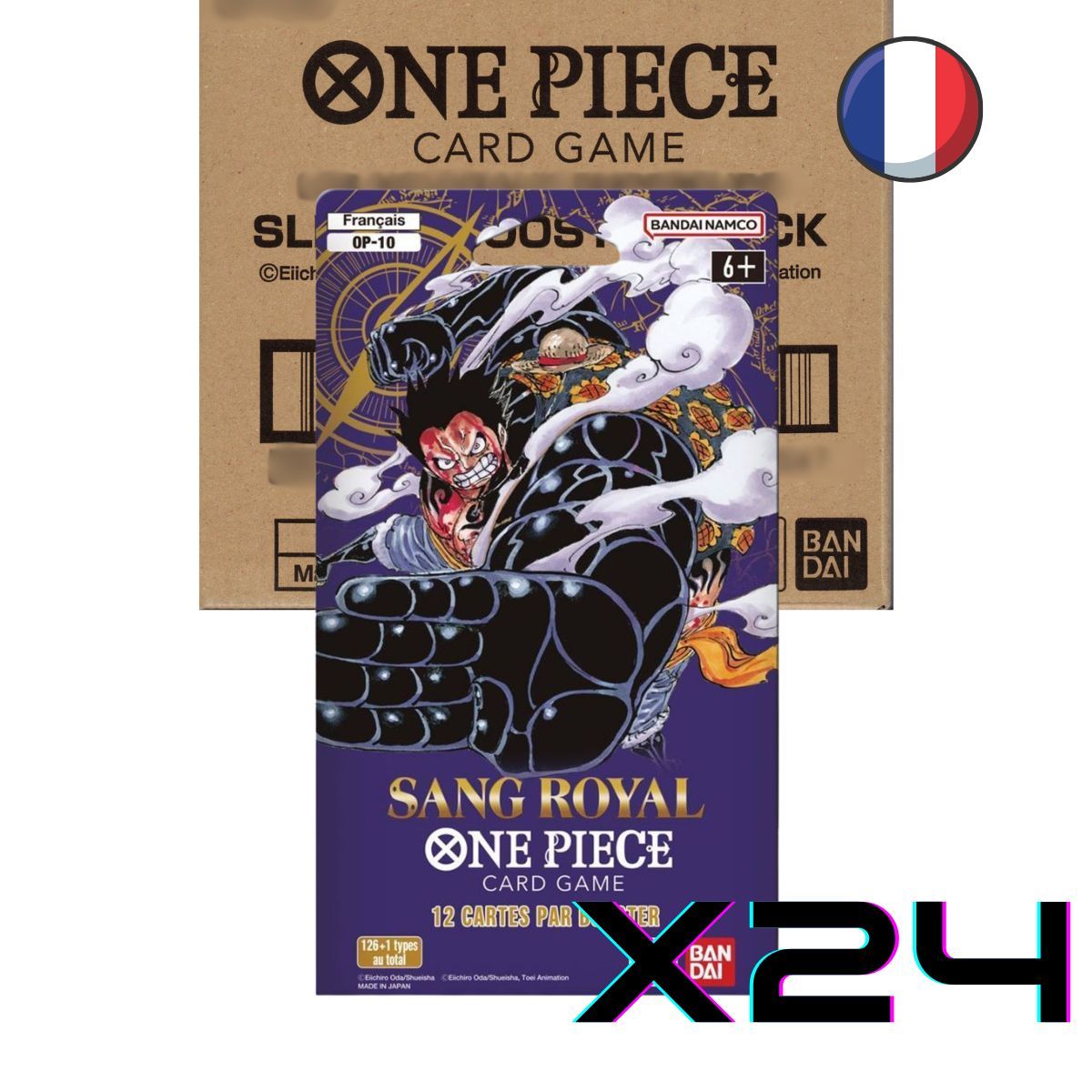 ONE PIECE CARD GAME : CASE DE 24 BLISTER OP10 SANG ROYAL FR